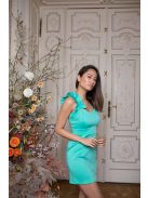 Minišaty s volánovými ramienkami - mentolová