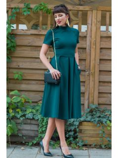 Midi šaty - tmavozelená