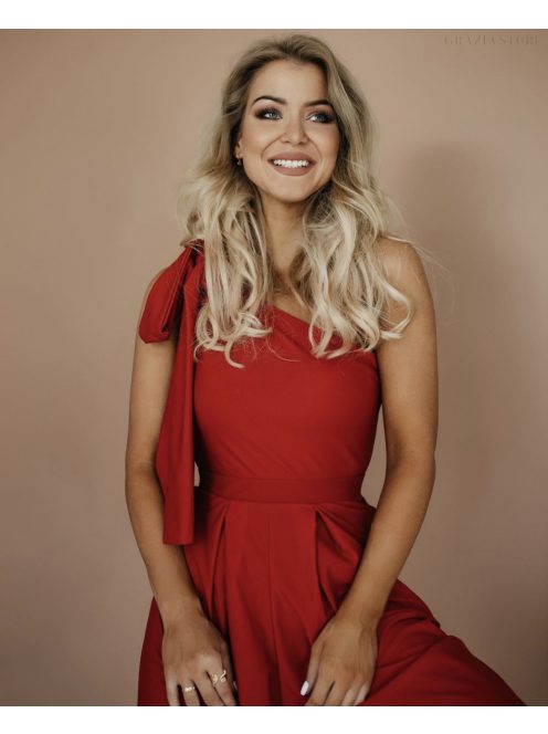 Jednoramenný overal - červený