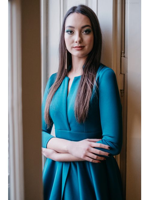 Moderate - petrolejovo modré šaty