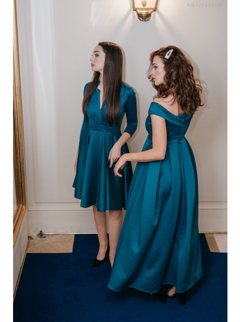  Moderate – petrolejovo modré šaty