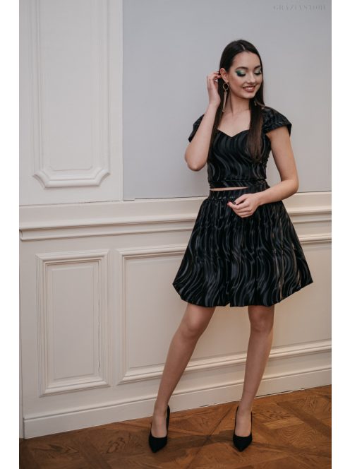 Wavy sukňa - čierna