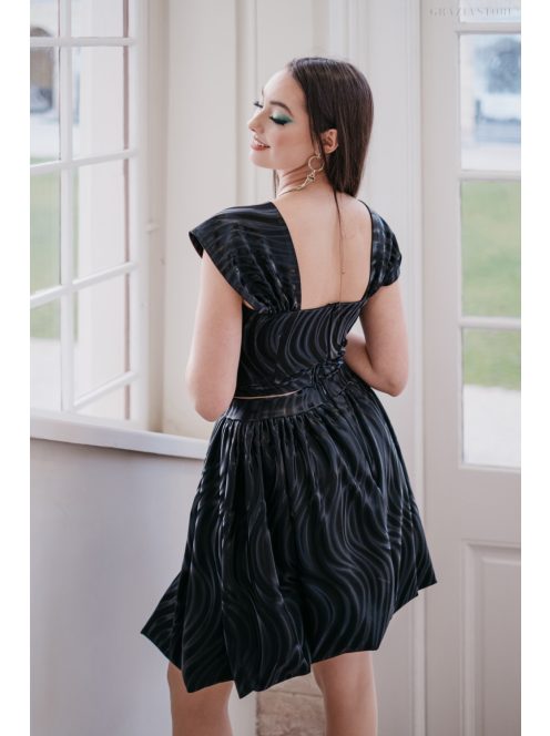 Wavy sukňa - čierna