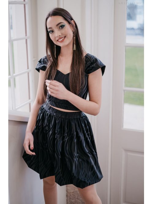 Wavy sukňa - čierna