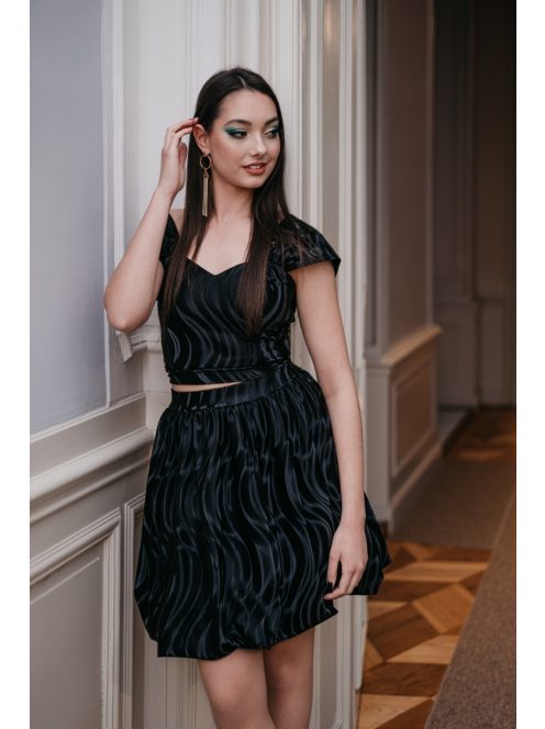 Wavy sukňa - čierna