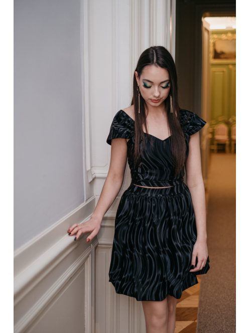 Wavy sukňa - čierna