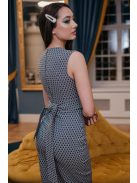 Dressy - Modro-sivé vzorované úzke šaty