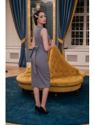 Dressy - Modro-sivé vzorované úzke šaty
