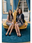 Dressy - Modro-sivé vzorované úzke šaty