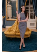 Dressy - Modro-sivé vzorované úzke šaty