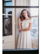 Boundless - biele midi šaty bez ramien