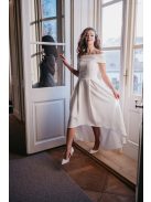 Boundless - biele midi šaty bez ramien