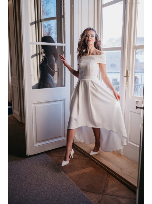 Boundless - biele midi šaty bez ramien