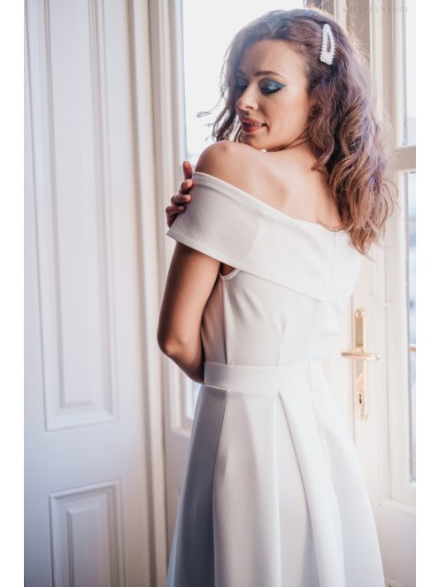 Boundless - biele midi šaty bez ramien