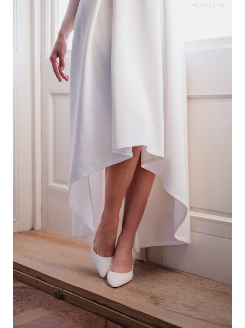 Boundless - biele midi šaty bez ramien