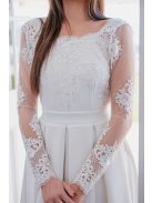 Lacy - biele šaty, na chrbte s čipkovaným topom