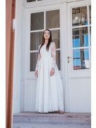 Lacy - biele šaty, na chrbte s čipkovaným topom
