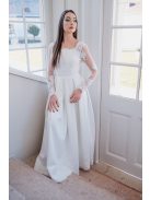 Lacy - biele šaty, na chrbte s čipkovaným topom