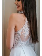 Hackly - biele maxi šaty,  bez rukávov s čipkovaným chrbtom