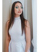 Hackly - biele maxi šaty,  bez rukávov s čipkovaným chrbtom