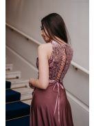 Shiny top - staroružový crop top s čipkou a flitrami