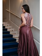 Shiny top - staroružový crop top s čipkou a flitrami