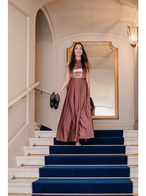 Mallow – staroružová maxi sukňa