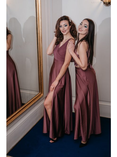 Mallow – staroružová maxi sukňa