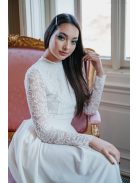 Spruce - biele maxi šaty s čipkovaným topom bez chrbta