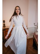 Spruce - biele maxi šaty s čipkovaným topom bez chrbta