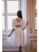 Well Groomed - biele mini šaty s nadýchanými rukávmi