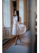 Well Groomed - biele mini šaty s nadýchanými rukávmi