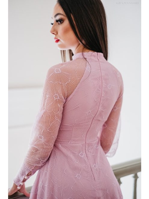 Graceful mini - fialové čipkované mini šaty