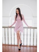 Graceful mini - fialové čipkované mini šaty