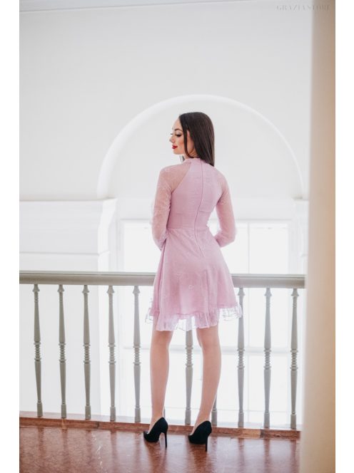 Graceful mini - fialové čipkované mini šaty