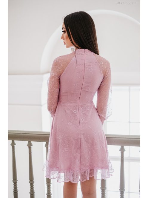 Graceful mini - fialové čipkované mini šaty