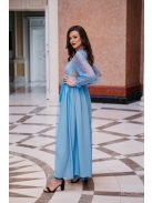 Graceful – modré čipkované maxi šaty