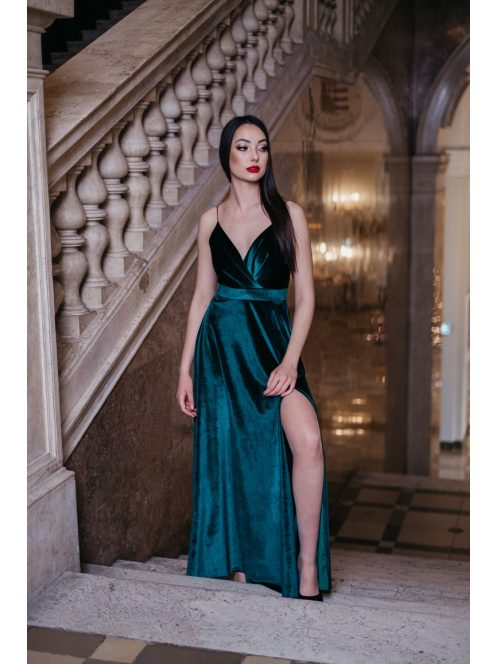  Abigél Velvet – zelené velúrové maxi šaty