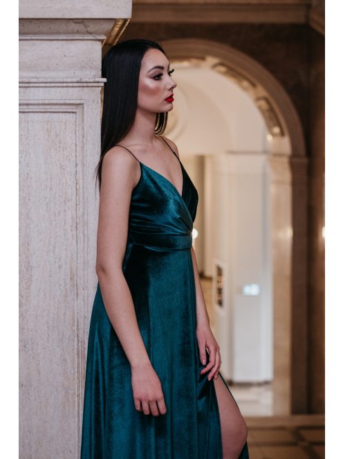  Abigél Velvet – zelené velúrové maxi šaty