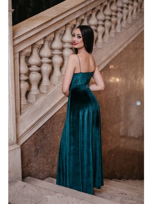  Abigél Velvet – zelené velúrové maxi šaty