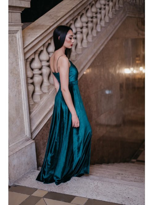  Abigél Velvet – zelené velúrové maxi šaty 