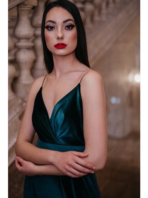  Abigél Velvet – zelené velúrové maxi šaty 