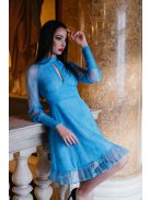 Graceful mini – modré čipkované mini šaty 