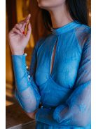 Graceful mini – modré čipkované mini šaty 