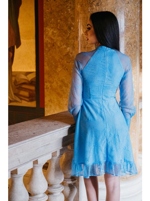 Graceful mini – modré čipkované mini šaty 