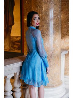 Graceful mini – modré čipkované mini šaty 