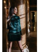 Kyla – zelené velúrové mini šaty s otvoreným chrbtom