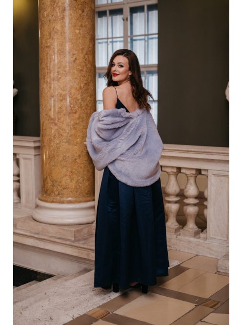 Classy – tmavomodré maxi šaty s V-výstrihom