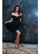 Hearty Mini - čierne mini šaty so srdiečkovým výstrihom.