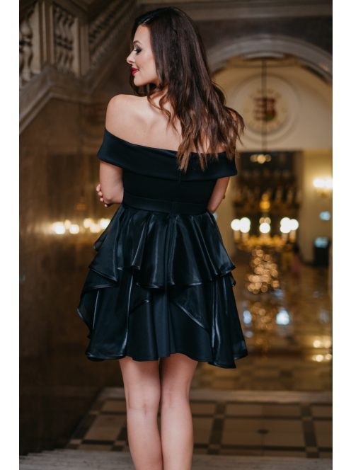 Hearty Mini - čierne minišaty s výstrihom v tvare srdca